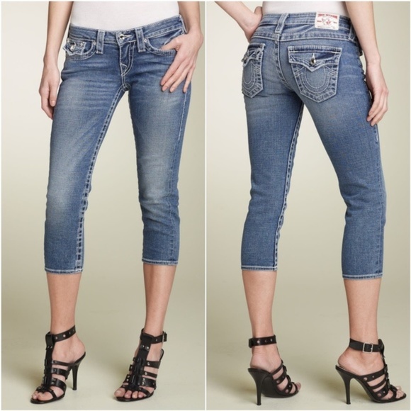 True Religion Denim - TRUE RELIGION Disco Lily Big T Capri Jeans 27